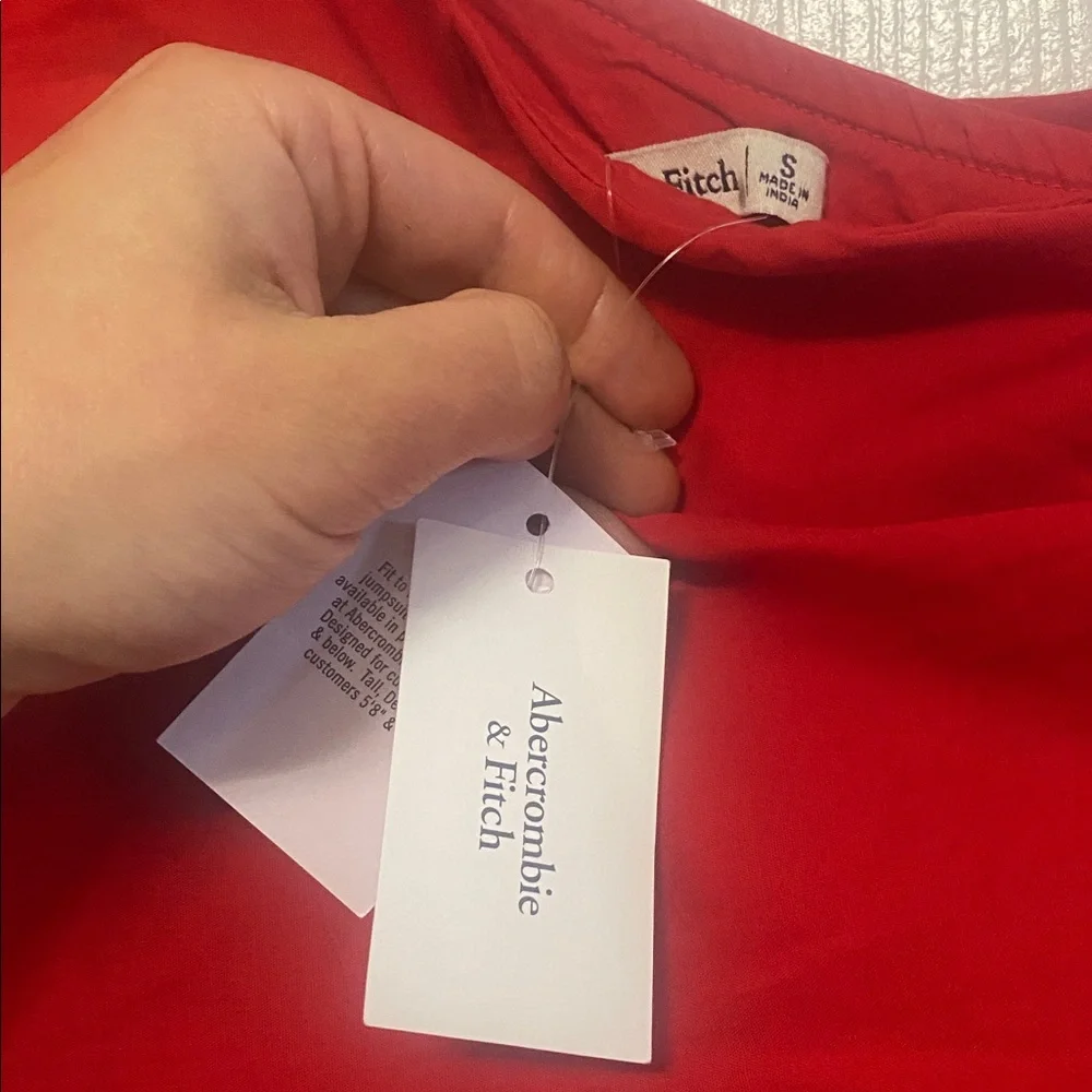 Abercrombie & Fitch Red One Shoulder Side Cutout Maxi Dress, NWT Sz Small
